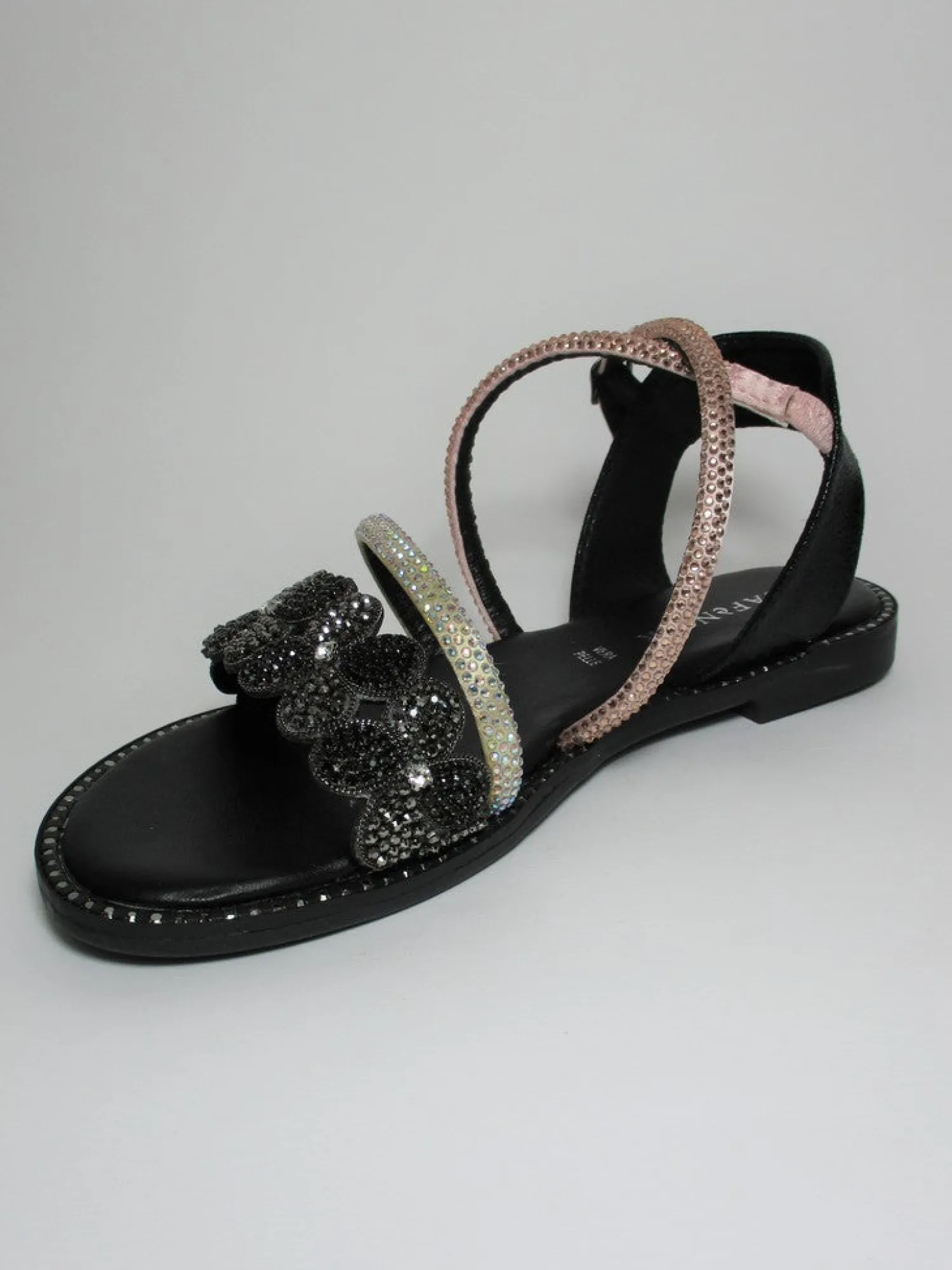 Sandalo pelle donna GD9020 Nero<Cafènoir New