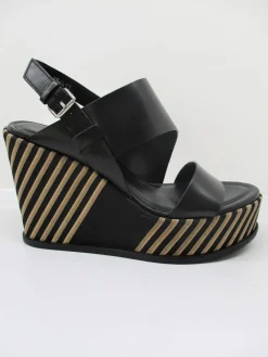 Sandalo pelle donna 1801 nero<Cris Vergrè Online