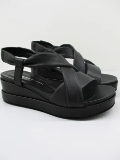 Sandalo pelle donna 1946 Clio nero<Gianmarco Sorelli Sale