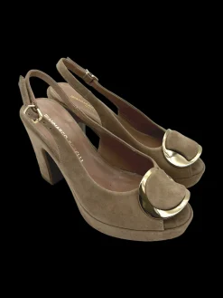 Sandalo pelle donna mara Camoscio visone - 2717 -<Gianmarco Sorelli Outlet