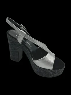 Sandalo pelle donna Laminato wash Acciaio - 2815 -<Gianmarco Sorelli Outlet