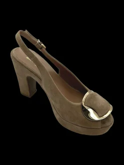 Sandalo pelle donna mara Camoscio visone - 2717 -<Gianmarco Sorelli Outlet