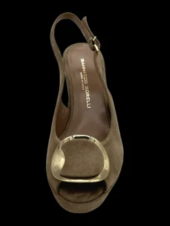 Sandalo pelle donna mara Camoscio visone - 2717 -<Gianmarco Sorelli Outlet