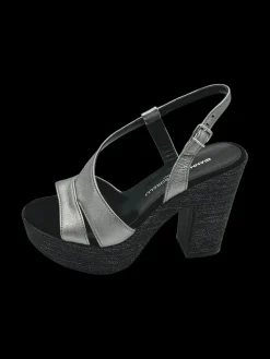 Sandalo pelle donna Laminato wash Acciaio - 2815 -<Gianmarco Sorelli Outlet