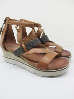 Sandalo pelle donna 866054 cuoio<Mjus Outlet