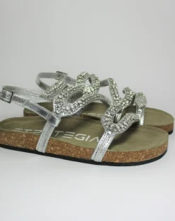 Sandalo pelle donna basso S01 GRIGIO<Strategia Sale