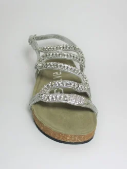 Sandalo pelle donna basso S01 GRIGIO<Strategia Sale