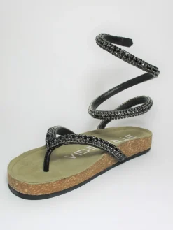 Sandalo pelle donna basso S07 NERO<Strategia Sale