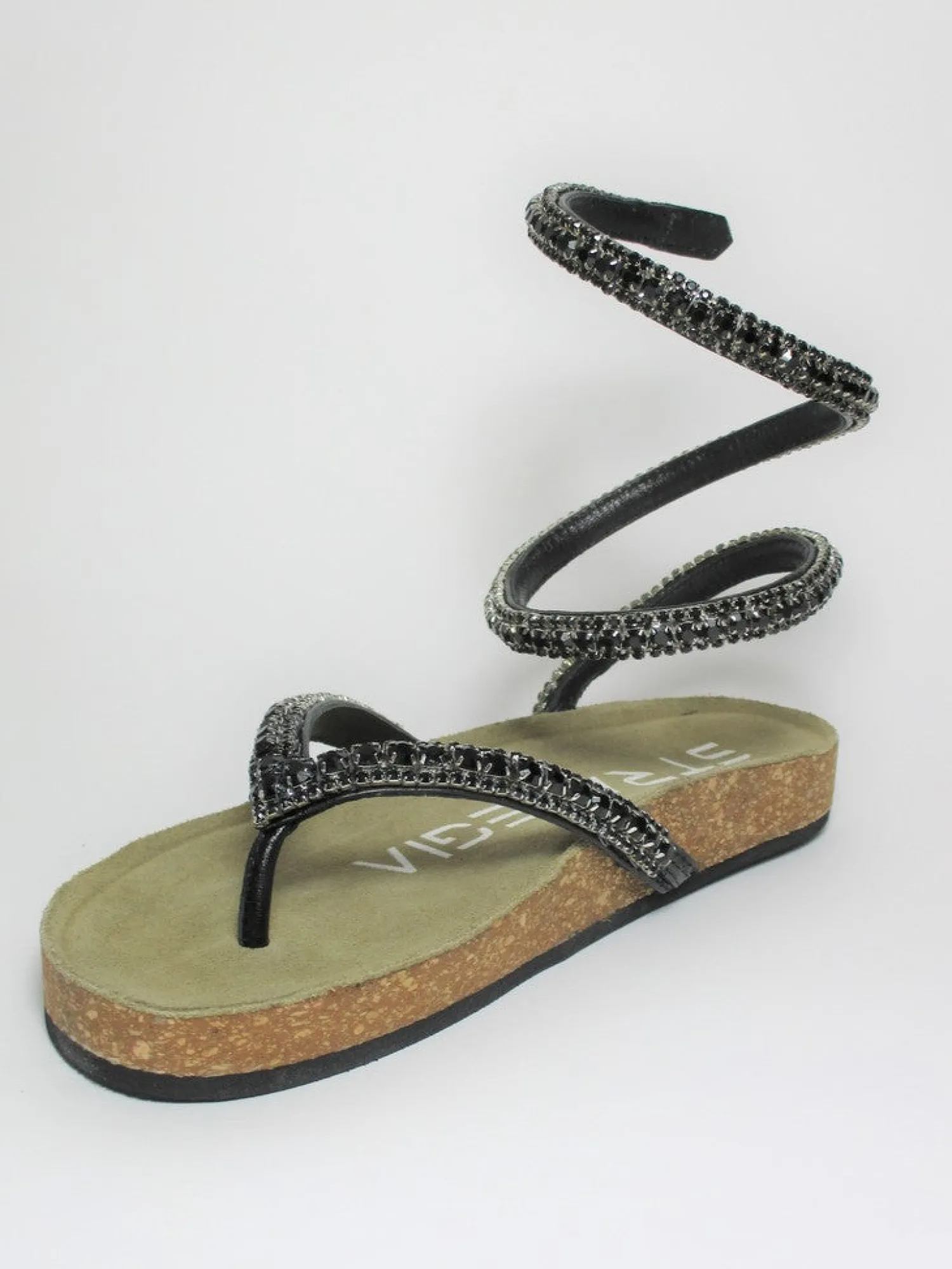 Sandalo pelle donna basso S07 NERO<Strategia Sale