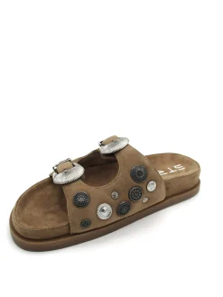 Sandalo pelle donna F42 Cuoio<Strategia New