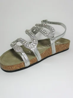 Sandalo pelle donna basso S01 GRIGIO<Strategia Sale