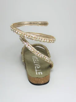 Sandalo pelle donna basso S07 PLATINO<Strategia New