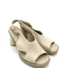 Sandalo pelle tacco donna Cappuccino - T57001 -<Mjus Online