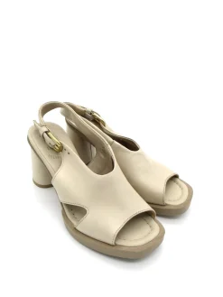 Sandalo pelle tacco donna Cappuccino - T57001 -<Mjus Online