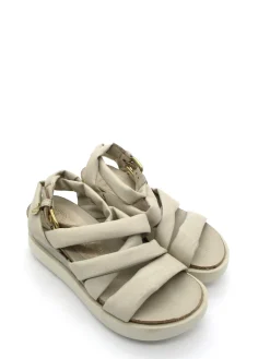 Sandalo pelle zeppa donna Cappuccino - T18001 -<Mjus Clearance