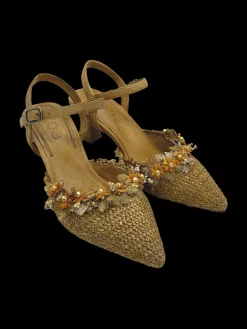 Sandalo pelle raffia Cuoio - Iowa 02 -<Zoe Clearance