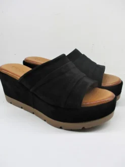 Sandalo zeppa camoscio HF533 nero<Cafènoir Clearance