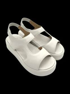 Sandalo zeppa donna pelle Gesso Yury - 2242 -<Gianmarco Sorelli Clearance