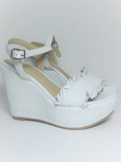 Sandalo zeppa donna K19 Bianco<Strategia Discount