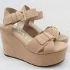 Sandalo zeppa donna W29 cipria<Strategia Discount