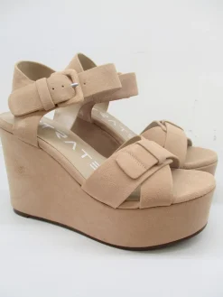 Sandalo zeppa donna W29 cipria<Strategia Discount