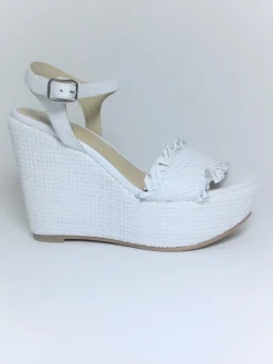 Sandalo zeppa donna K19 Bianco<Strategia Discount