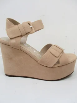 Sandalo zeppa donna W29 cipria<Strategia Discount