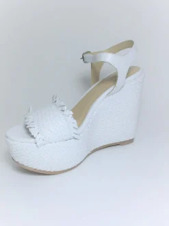 Sandalo zeppa donna K19 Bianco<Strategia Discount