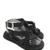 Sandalo zeppa in pelle donna Black - A65003 -<AS98 Hot