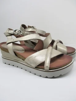 Sandalo zeppa pelle donna 221029 beige<Mjus Sale