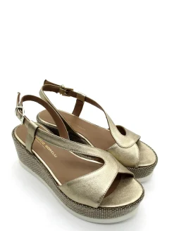 Sandalo zeppa pelle donna Laminato Wash - 2158 -<Gianmarco Sorelli Outlet