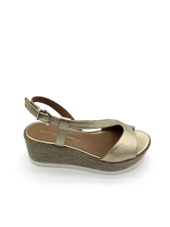 Sandalo zeppa pelle donna Laminato Wash - 2158 -<Gianmarco Sorelli Outlet