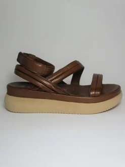 Sandalo zeppa pelle donna M38010 cuoio<Mjus Clearance