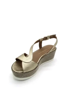 Sandalo zeppa pelle donna Laminato Wash - 2158 -<Gianmarco Sorelli Outlet