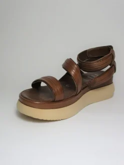 Sandalo zeppa pelle donna M38010 cuoio<Mjus Clearance