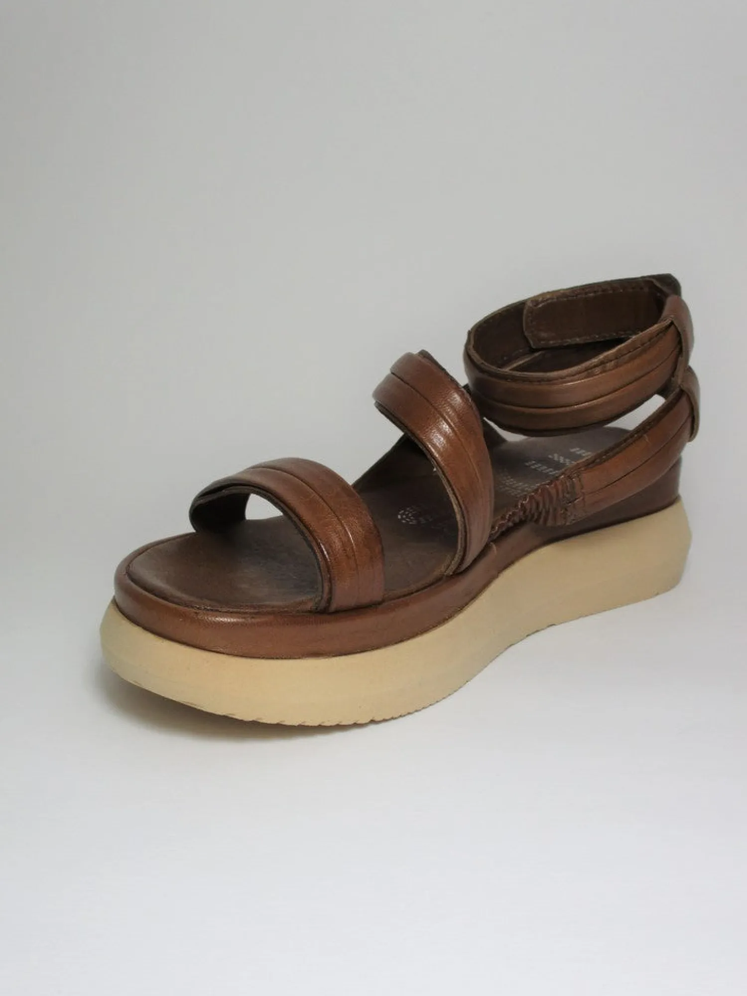 Sandalo zeppa pelle donna M38010 cuoio<Mjus Clearance