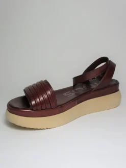 Sandalo zeppa pelle donna M38014 Brule<Mjus Clearance