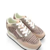 Sneaker donna running Marghe Nude e tessuto intrecciato<Apepazza Best