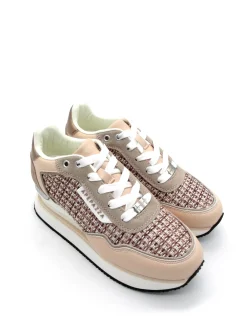 Sneaker donna running Marghe Nude e tessuto intrecciato<Apepazza Best