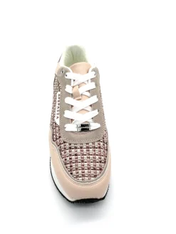 Sneaker donna running Marghe Nude e tessuto intrecciato<Apepazza Best