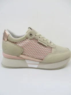 Sneaker in pelle donna ROSE cipria<Apepazza Online