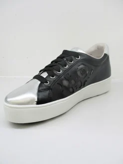 Sneaker pelle donna SAMI nero<Apepazza Fashion