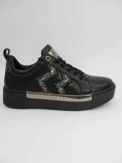 Sneaker pelle donna DD112 nero<Cafènoir Online