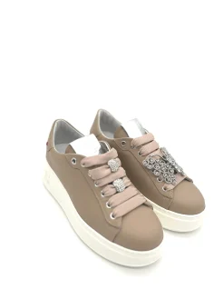 Sneaker pelle donna Combi Farfalla nudo - PIA 130B -<Gio+ Clearance