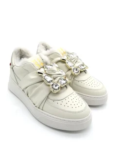 Sneaker pelle donna Combi Luxury Latte - ADA40G -<Gio+ Best