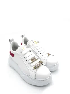 Sneaker pelle donna Giada combi Monogramma Bianca Fuxia<Gio+ Clearance