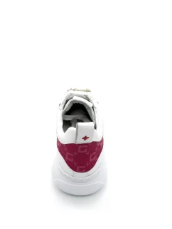Sneaker pelle donna Giada combi Monogramma Bianca Fuxia<Gio+ Clearance