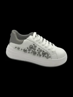 Sneakers donna pelle borchie White - Lucrezia -<Apepazza Fashion
