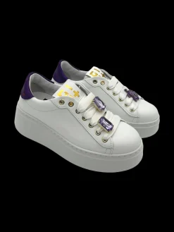 Sneakers pelle donna Combi Viola - PIA 286 B -<Gio+ Clearance