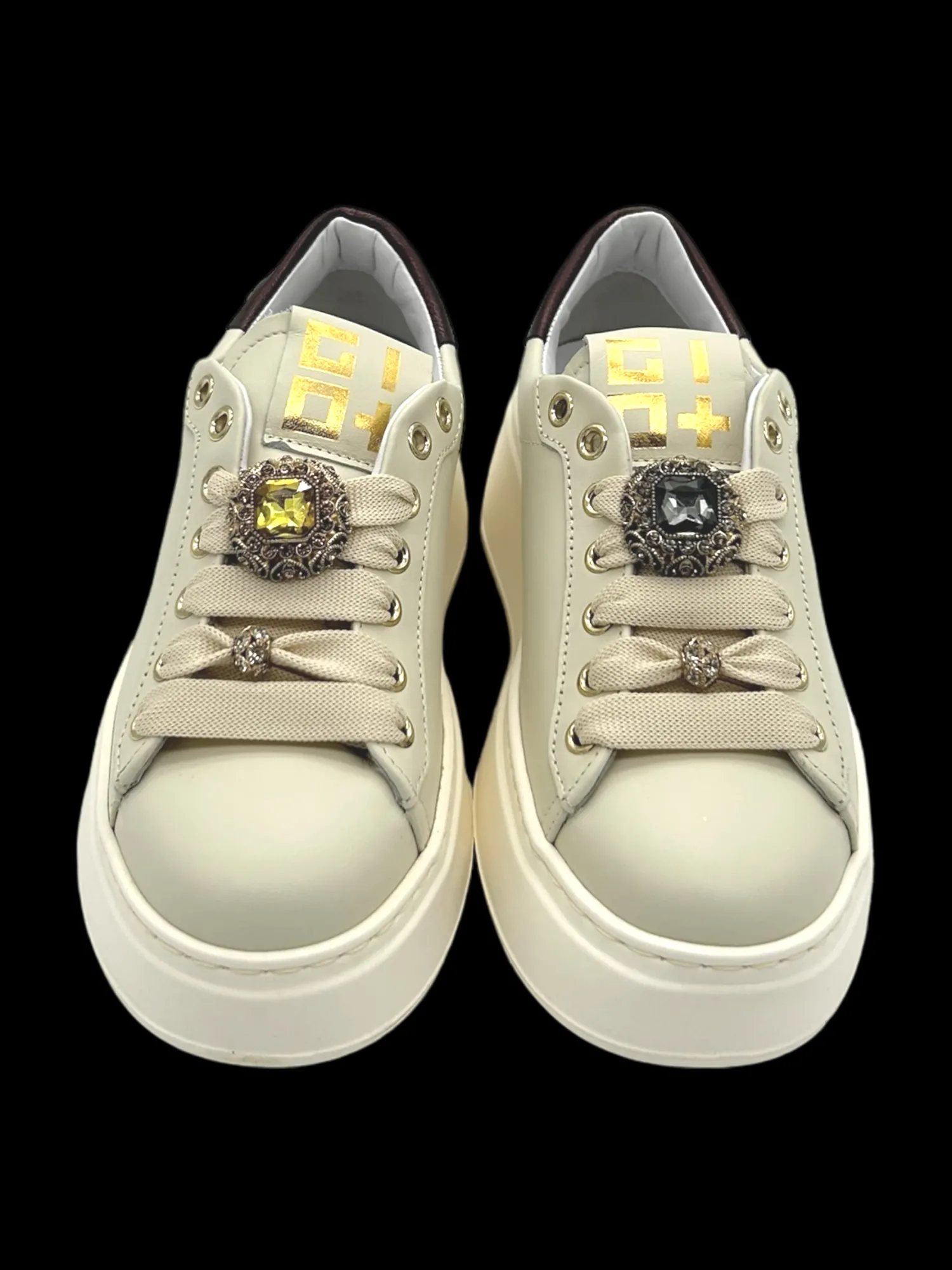 Sneakers pelle donna Combi Moro - PIA 250A -<Gio+ Clearance